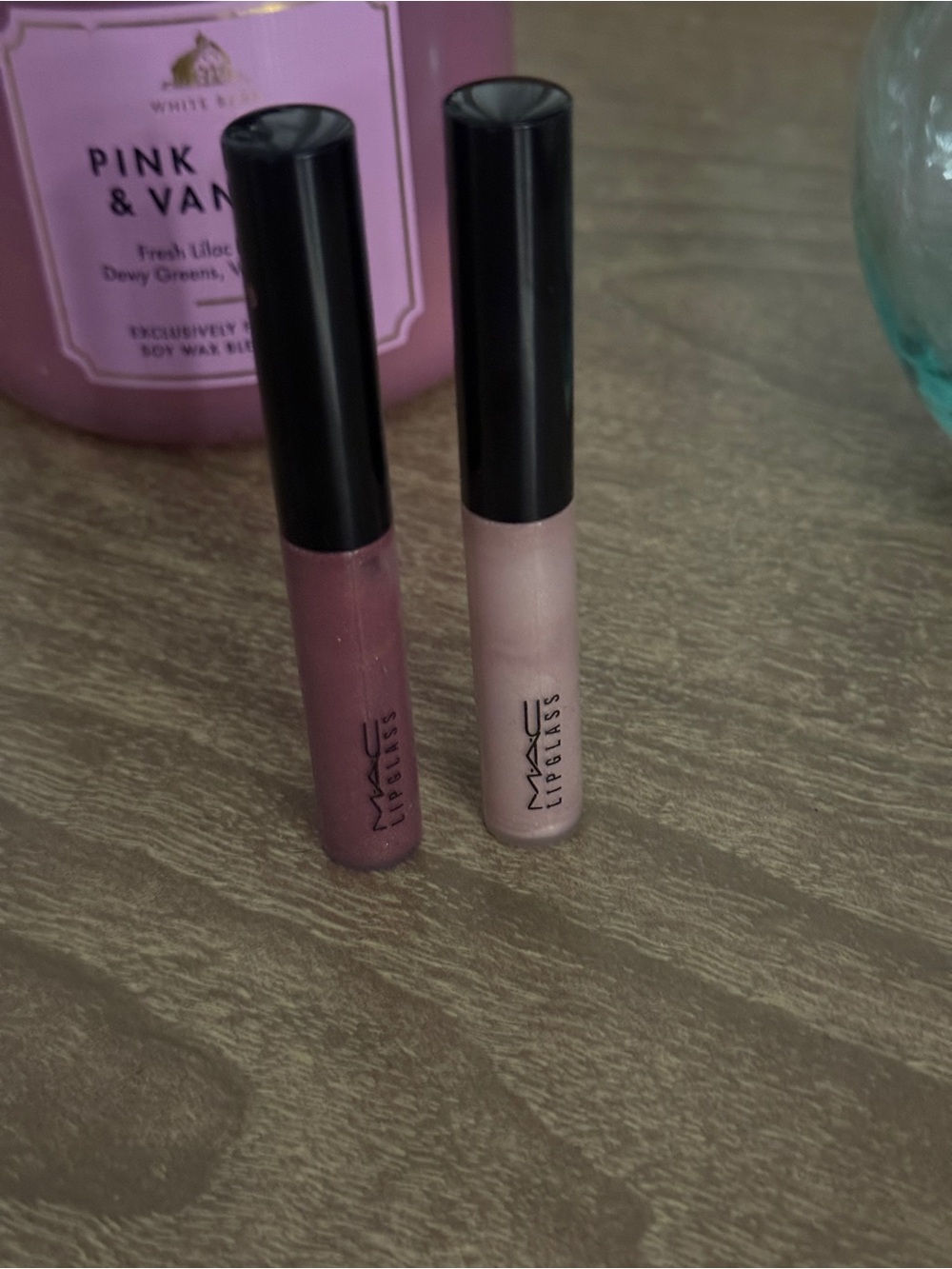 MAC Cosmetics Lipglass Duo — Dusty Rose & Pale Pink Glosses